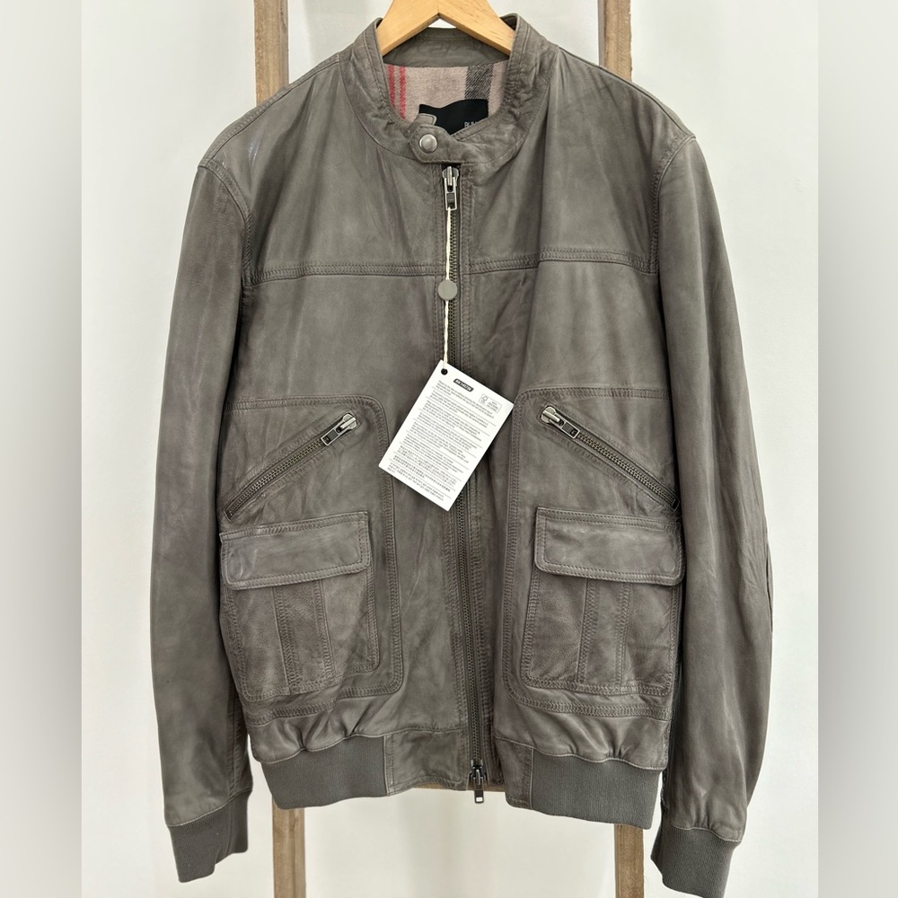 Bully Men's Genuine Leather Bomber Flight Jacket Vintage 90s Moto Size Large NWT